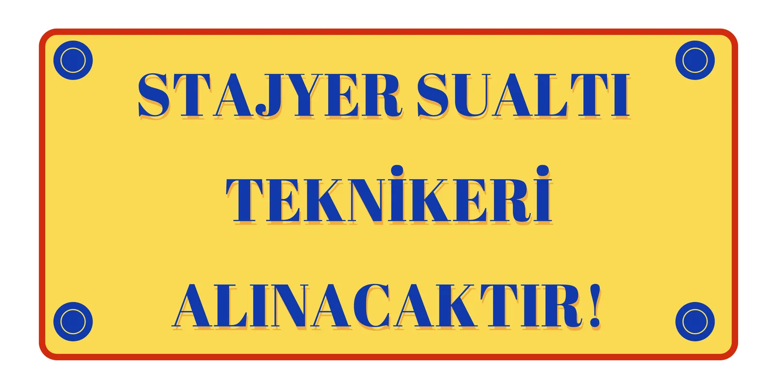 2026 STAJYER SUALTI TEKNİKERİ KONTENJANI AÇILDI