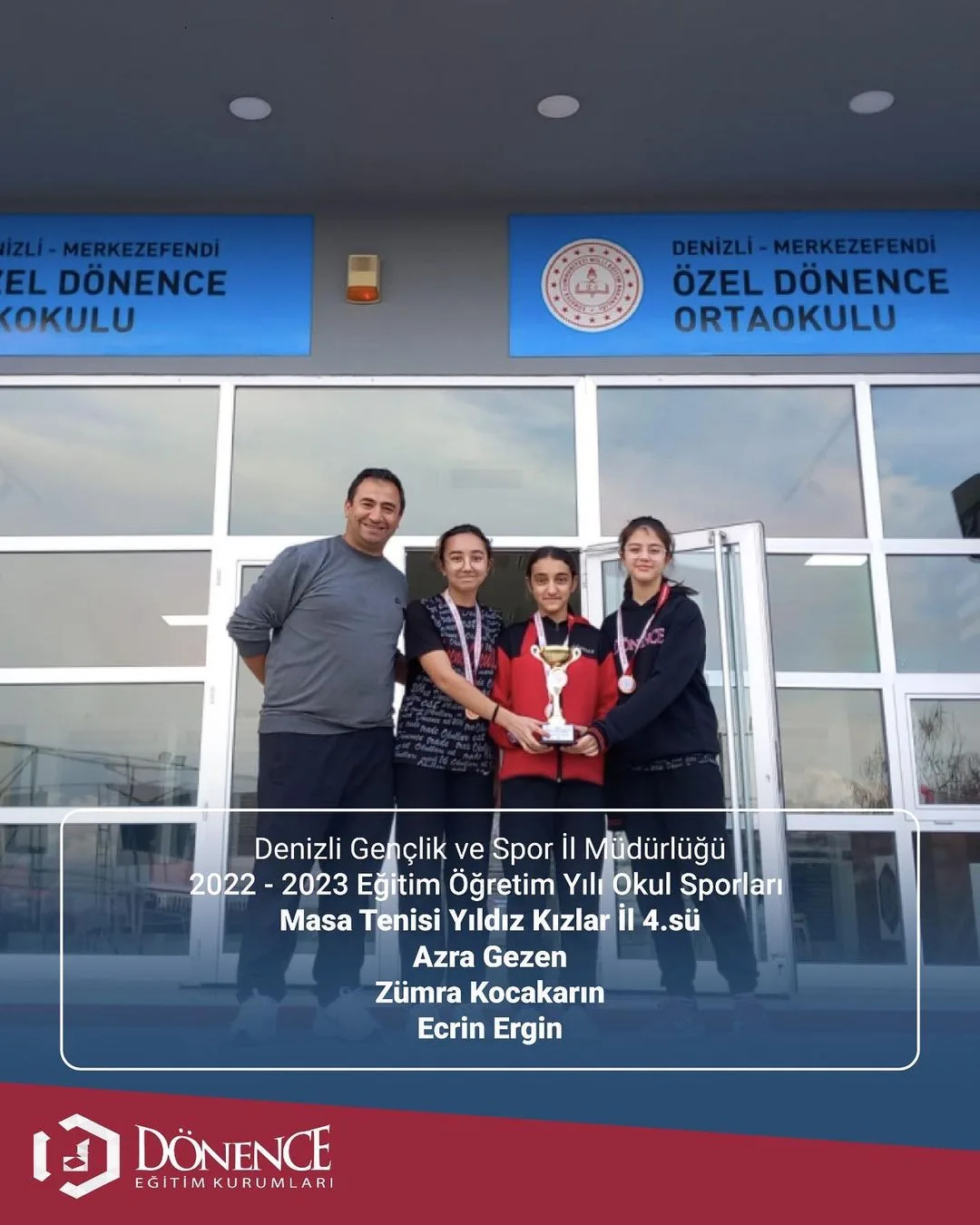 Denizli Gençlik ve Spor İl Müdürlüğü 2022 - 2023 Eğitim Öğretim Yılı Okul Sporları Masa Tenisi Yıldız Kızlar